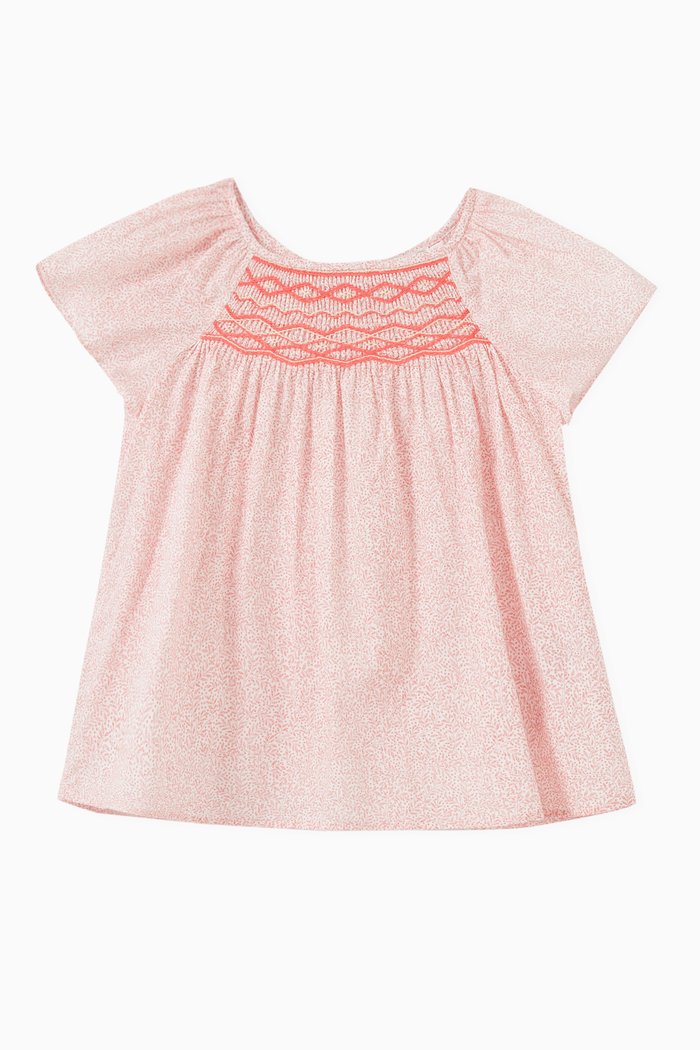 

Grenade Smocked Dress in Cotton, Pink