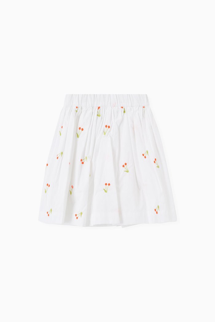 

Suzon Cherry Skirt in Cotton, White