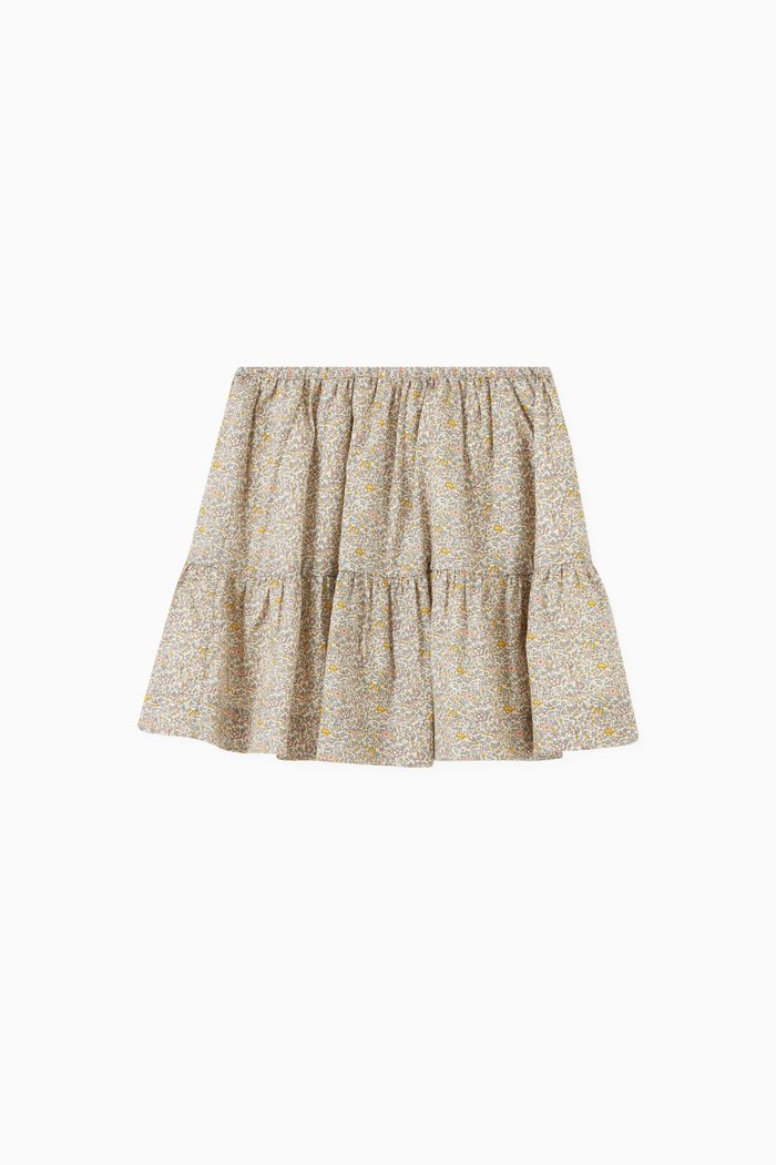 

Paloma Floral Skirt in Cotton, Neutral