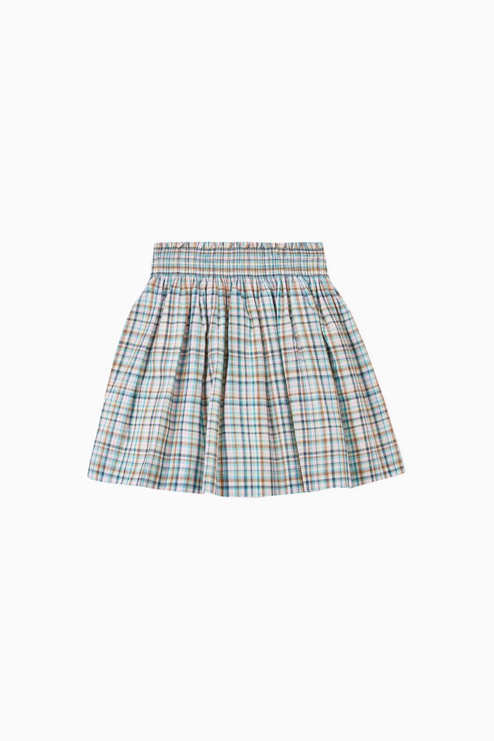 

Noumea Smocked Skirt in Cotton, Green