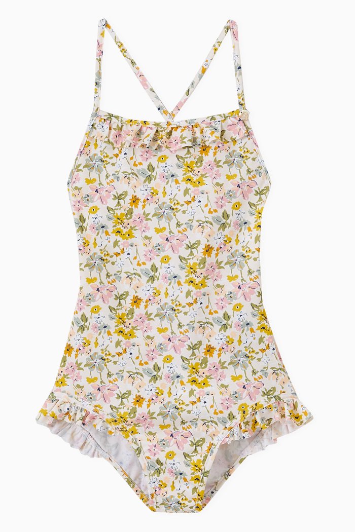 

Floral One-piece Swimsuit, Yellow