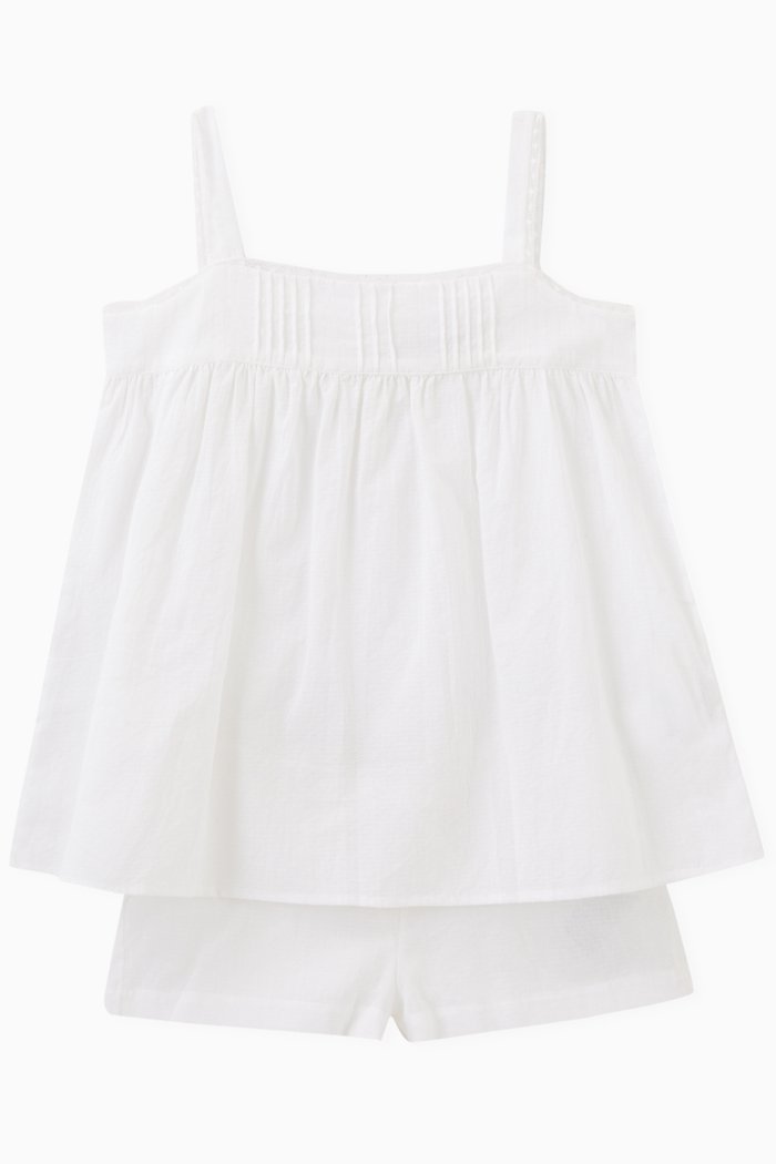 

Gaufre Pyjamas in Cotton, Set of Two, White