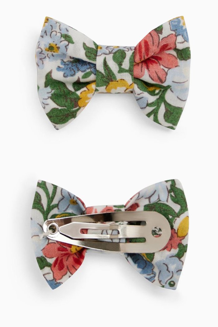 

Barrette Bows in Cotton, Set of 2, Neutral
