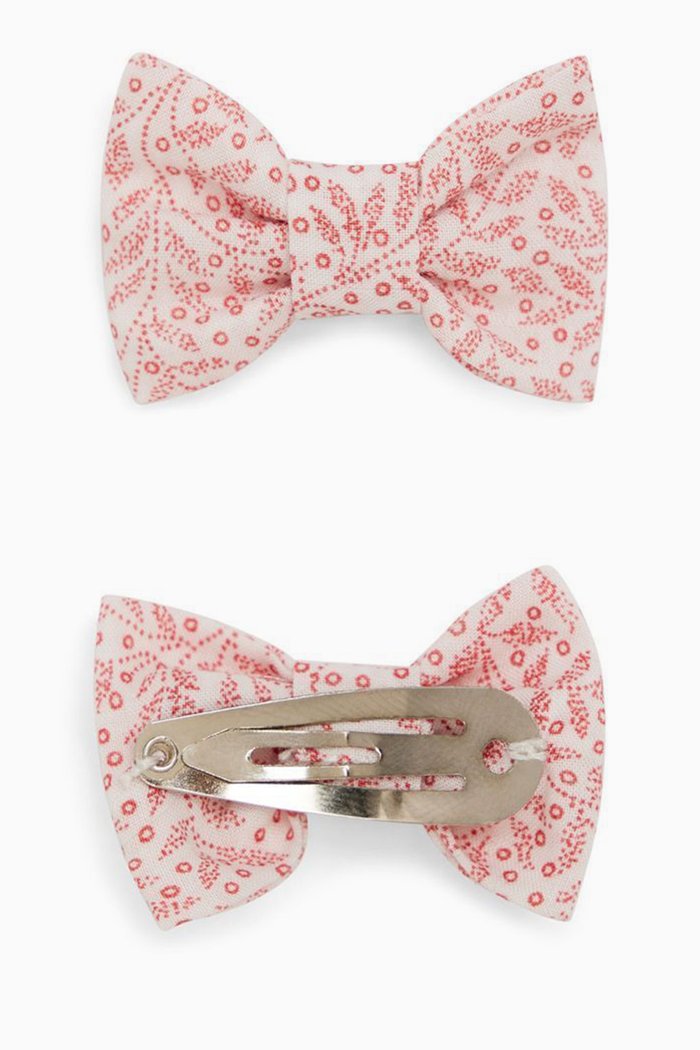 

Barrette Bows in Cotton, Set of 2, Pink