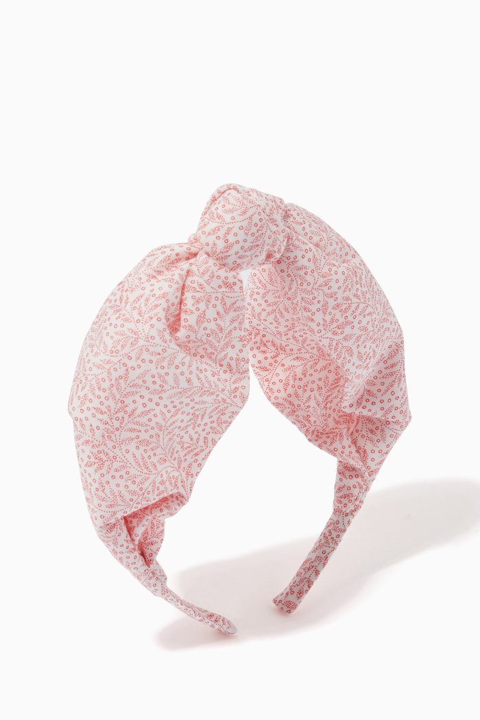 

Folded Bow Headband in Cotton, Pink