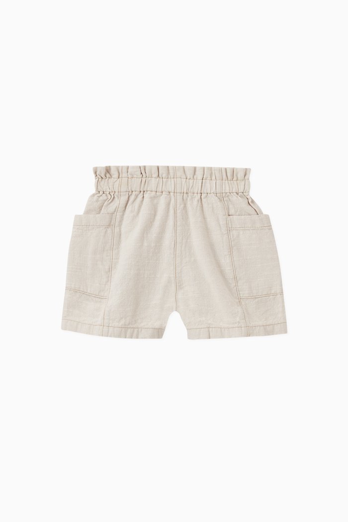 

Nougat Ruffled Shorts in Cotton, Brown