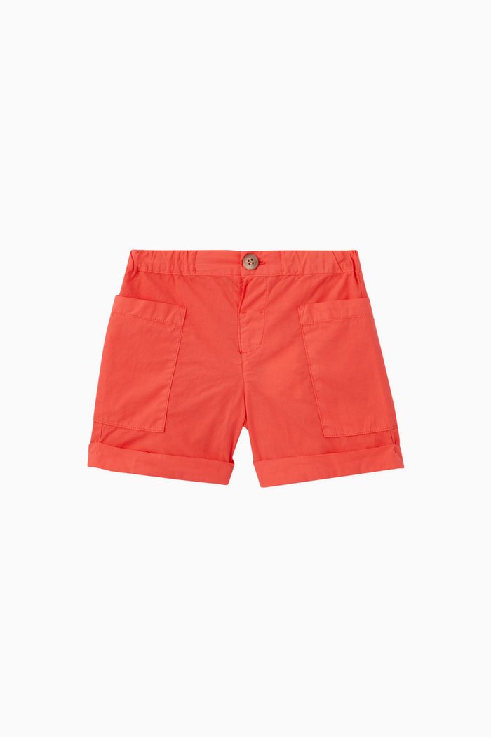 Plain Shorts in Cotton, Red