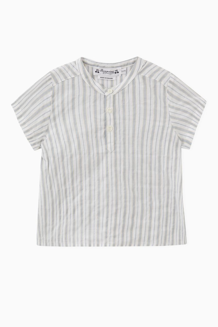 

Henley T-Shirt in Cotton, Blue
