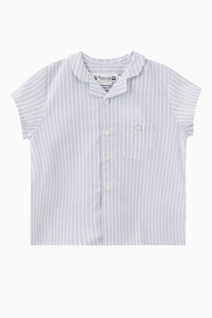 Gerald Shirt in Cotton, Blue