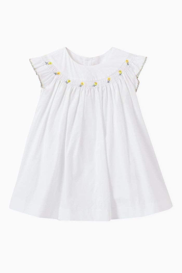 

Amantine Floral Dress in Cotton, White