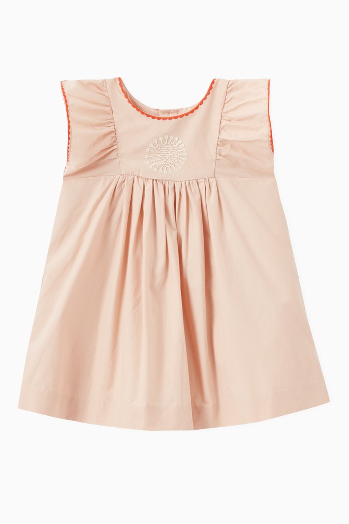 

Lulu Ruffled Dress in Cotton, Neutral