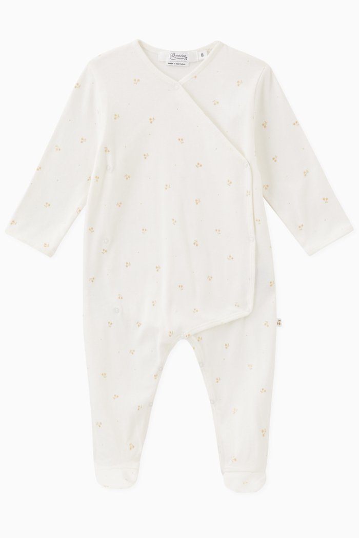 

Cherry Print Pyjama in Jersey, White