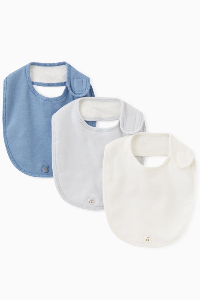 

Plain Bibs, Set of Three, Multicolour