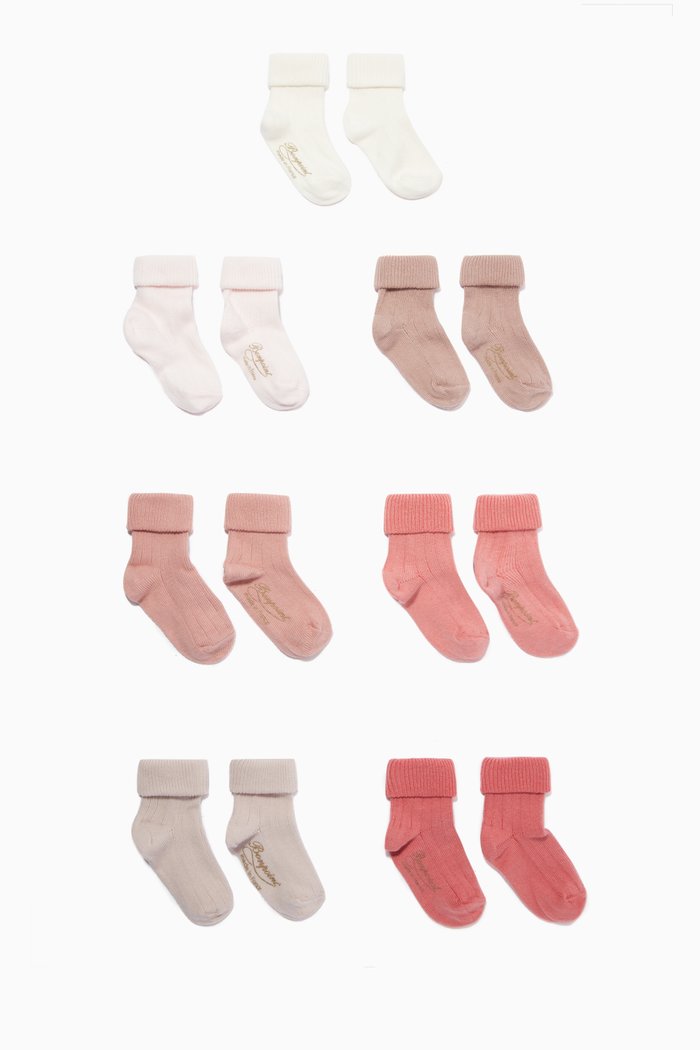 

Socks in Cotton, Set of Seven, Multicolour