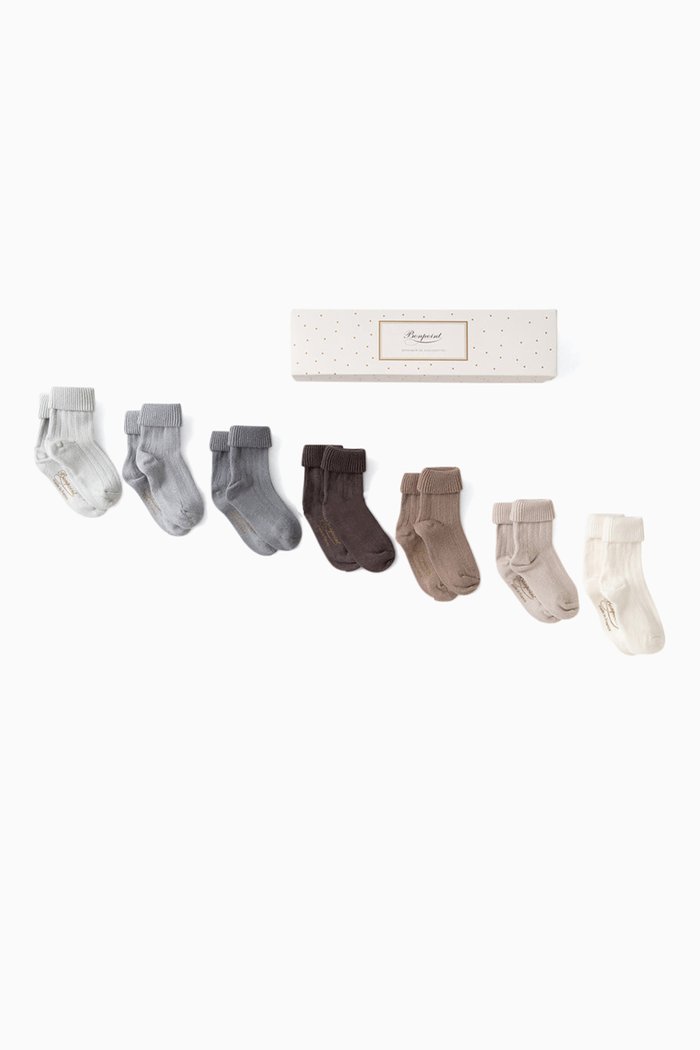 

Day of The Week Socks, Set of Seven in Cotton, Multicolour