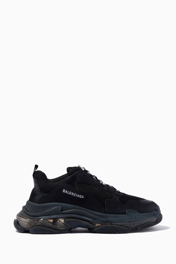 

Triple S Clear Sole Sneaker in Double Foam & Mesh, Black