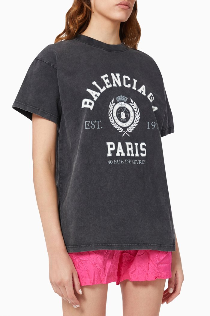 

College 1917 Medium Fit T-shirt in Vintage Jersey, Black