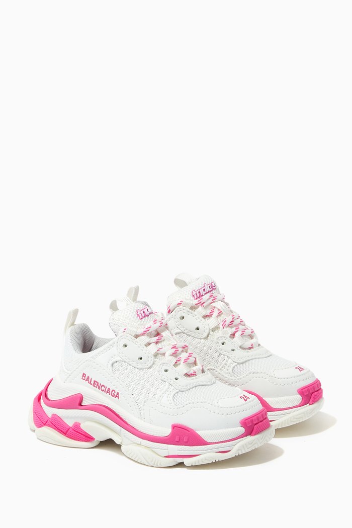 

Triple S Sneakers in Double Foam & Mesh, White