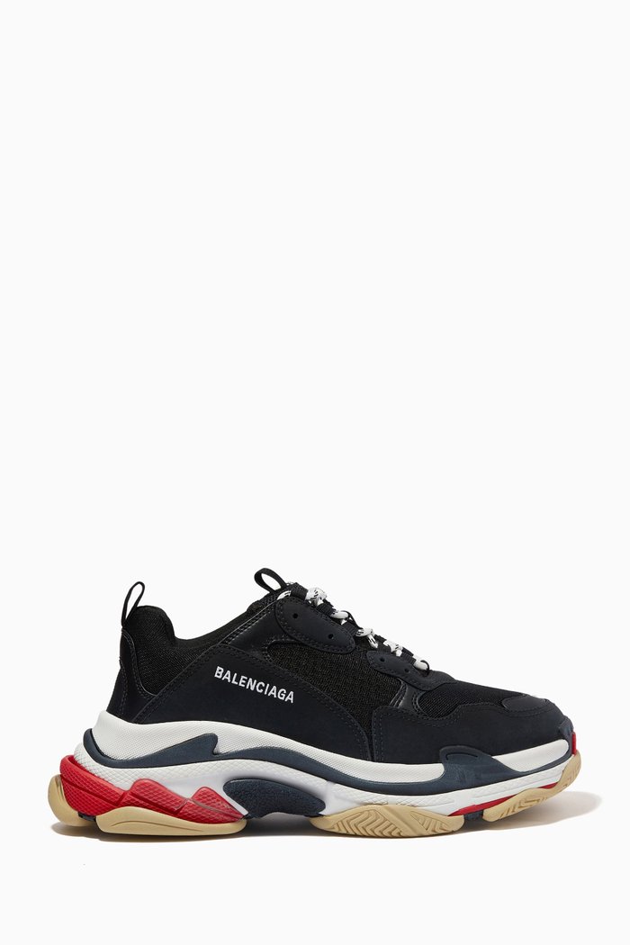 

Triple S Clear Sole Sneaker in Double Foam & Mesh, Black