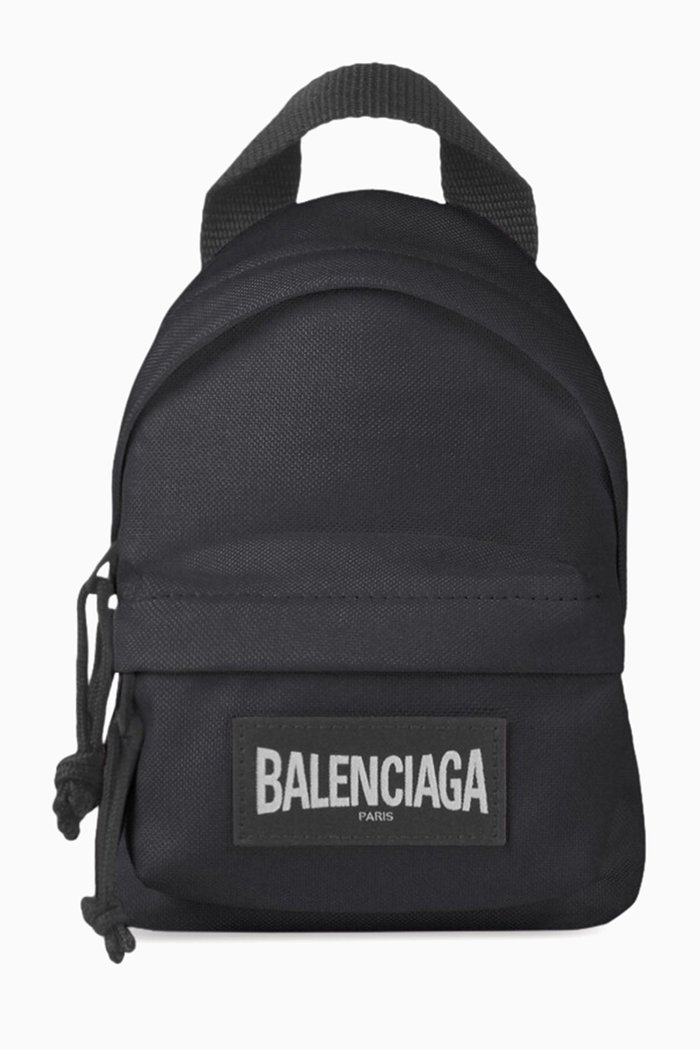 

Oversized Mini Backpack in Recycled Nylon, Black