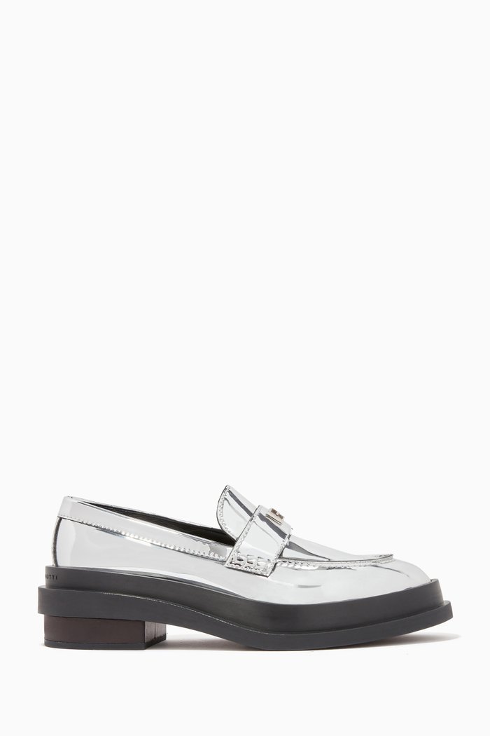 

Malick Loafers in Laminated Leather, Silver