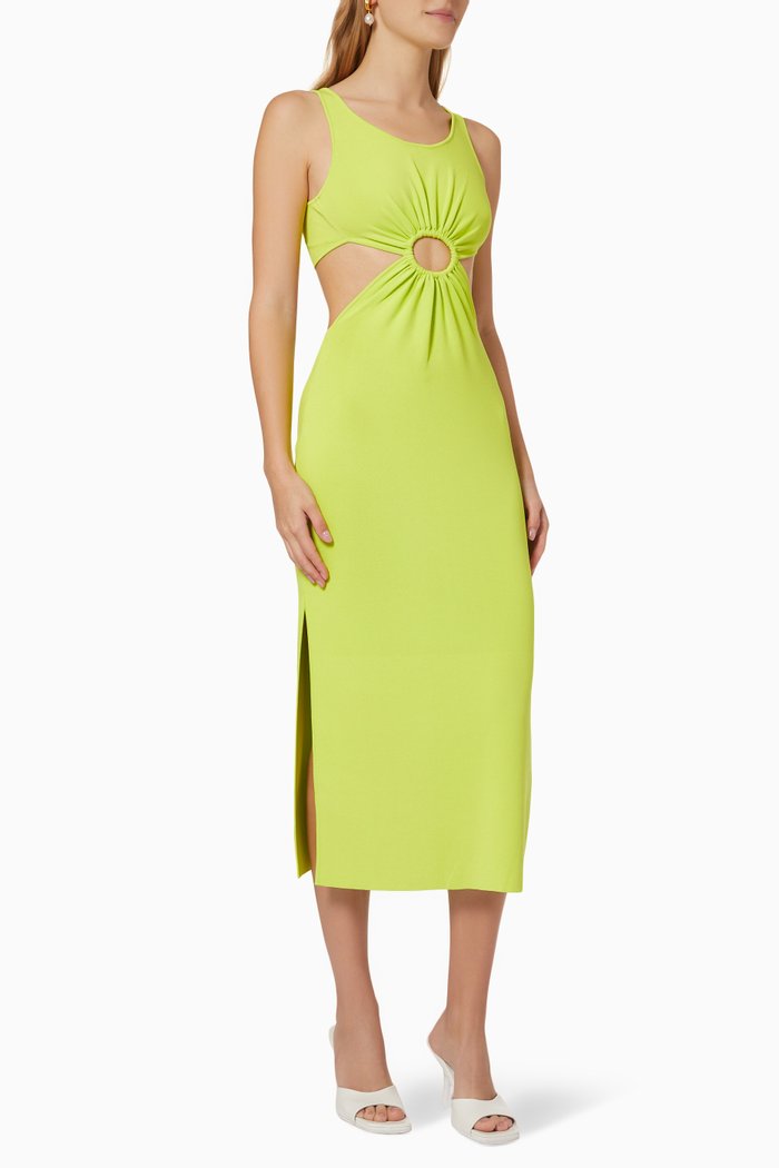 

The Bailey Dress in Pleated Viscose Knit, Yellow