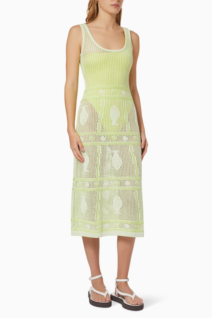 

The Anne-Marie Dress in Cotton Mesh, Yellow