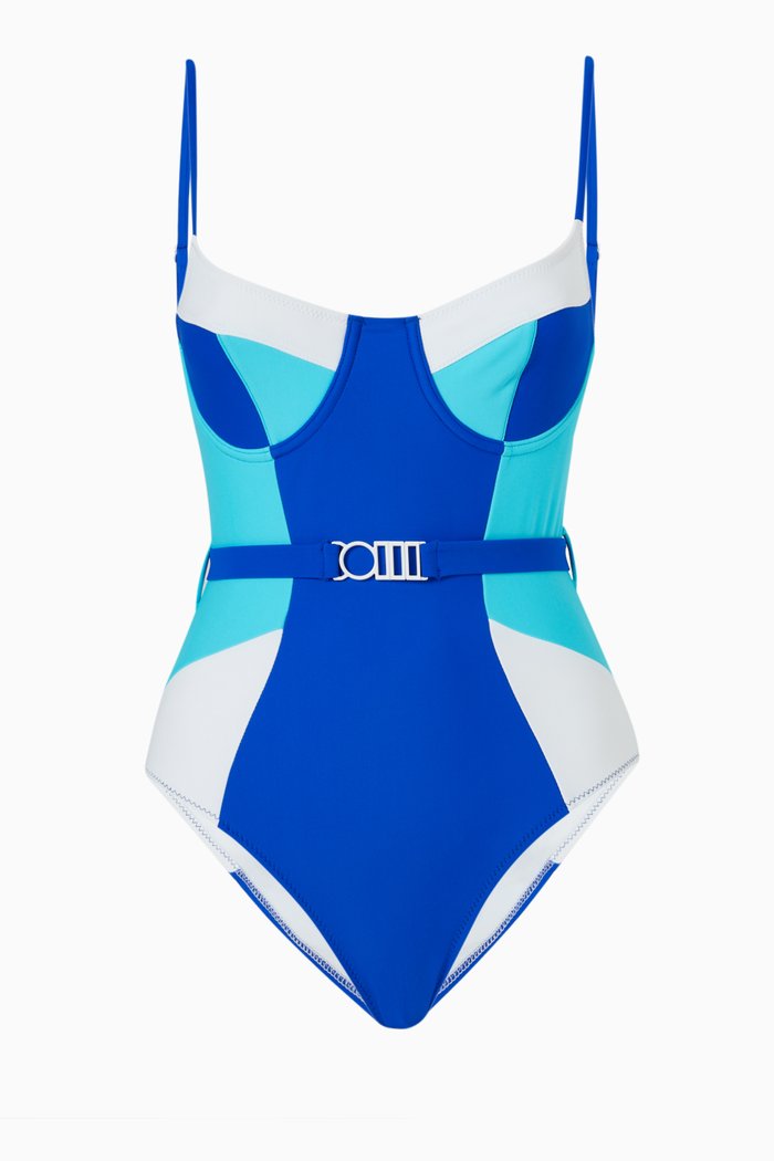 

The Spencer One Piece Swimsuit in Nylon, Blue