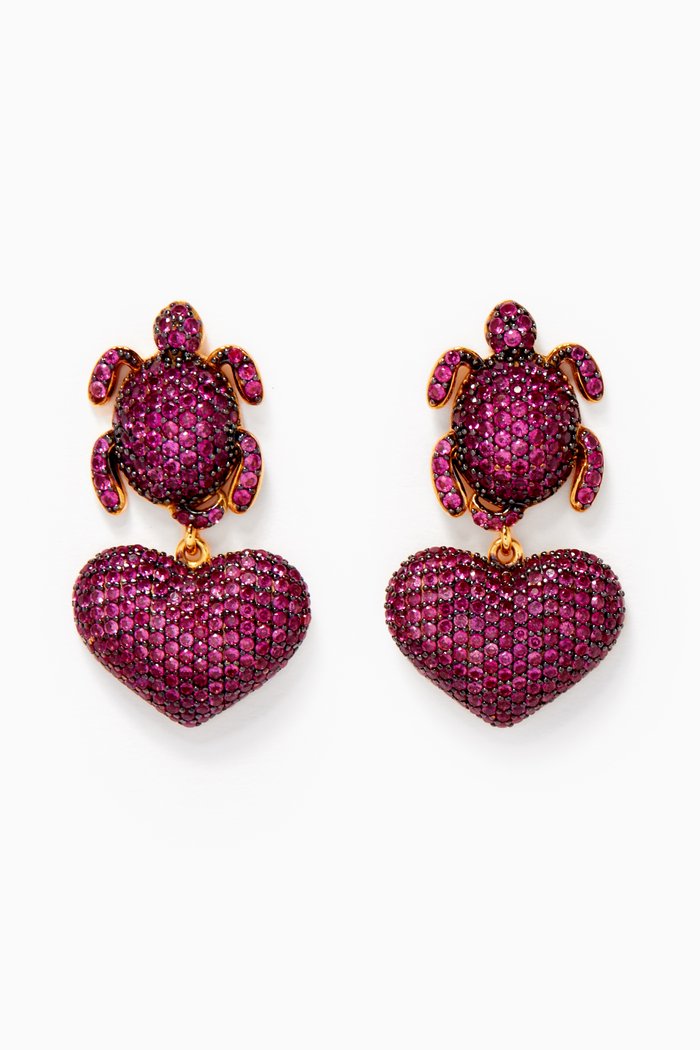 

Mini Turtle Mon Amour Earrings in 24kt Gold-plated Bronze, Yellow