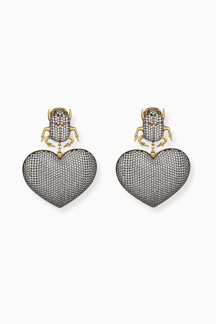 

Mini Scarab My Love Earrings in 24kt Gold-plated Copper, Yellow