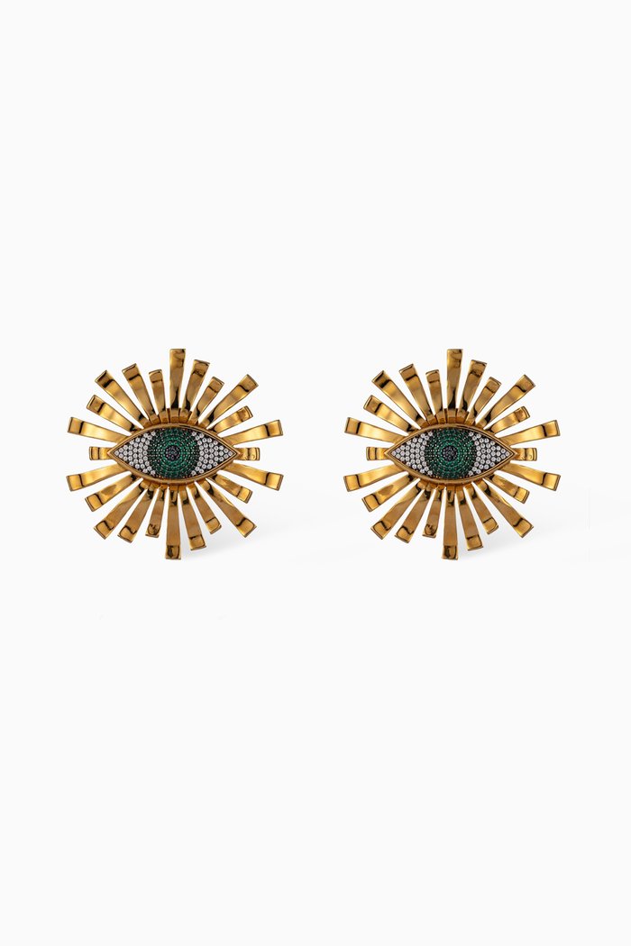 

All Eyes On You Clip Earrings in 24kt Gold-plated Bronze, Yellow