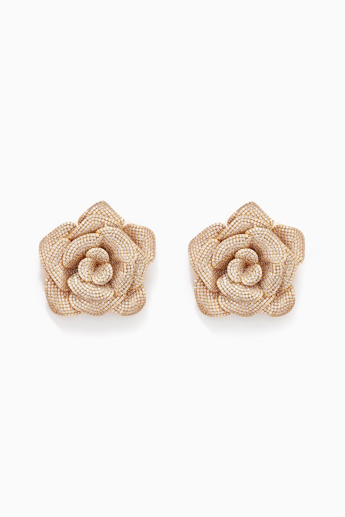 

La Rosa Clip Earrings in 24kt Gold-plated