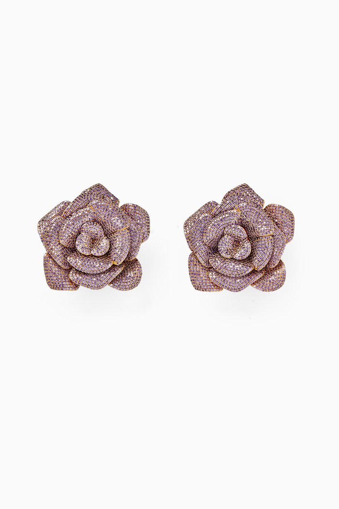 

La Rosa Clip Earrings in 24kt Gold-plated Bronze, Yellow