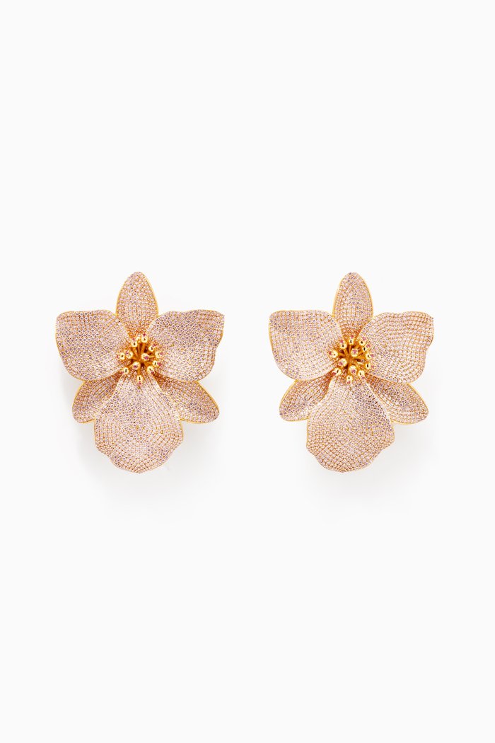 

Singapore Orchids Clip Earrings in 24kt Yellow Gold