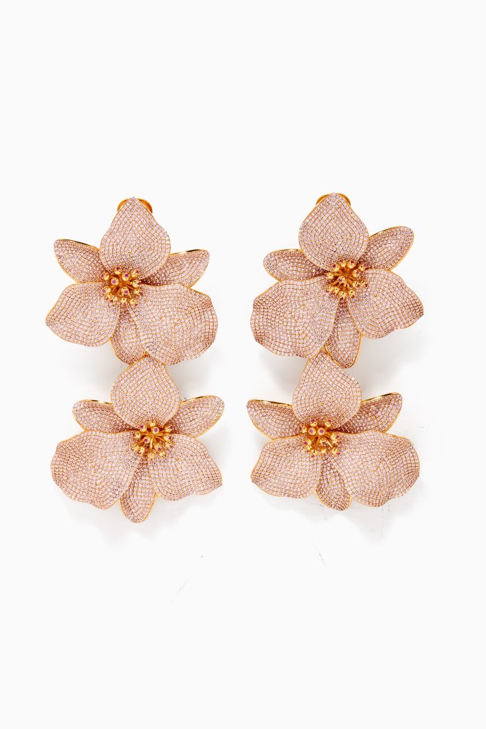 

Botanical Garden Earrings in 24kt Rose Gold-plated Bronze, Yellow