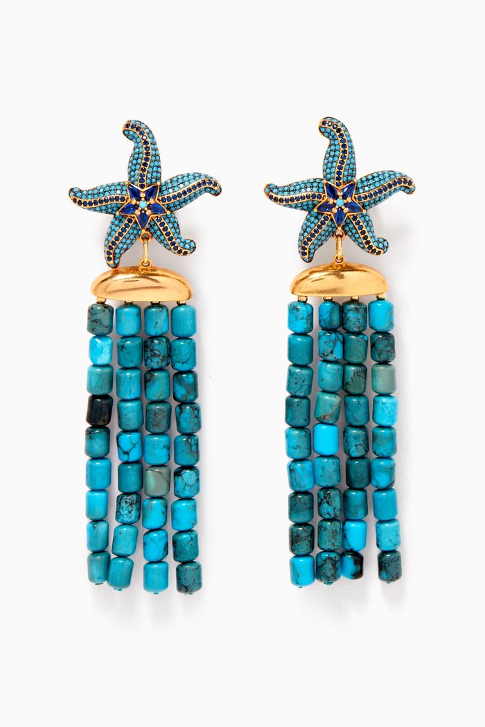 

Sea Star Bodrum Clip Earrings in 24kt Gold-plated Bronze, Yellow