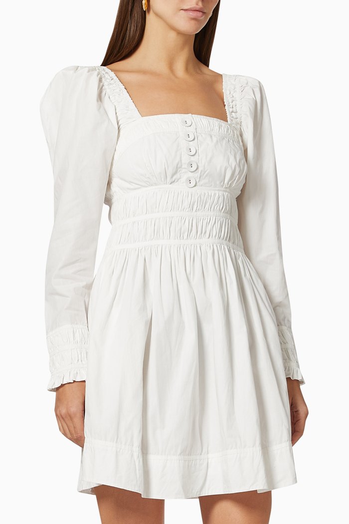 

Brigitte Mini Dress in Cotton Poplin, Neutral