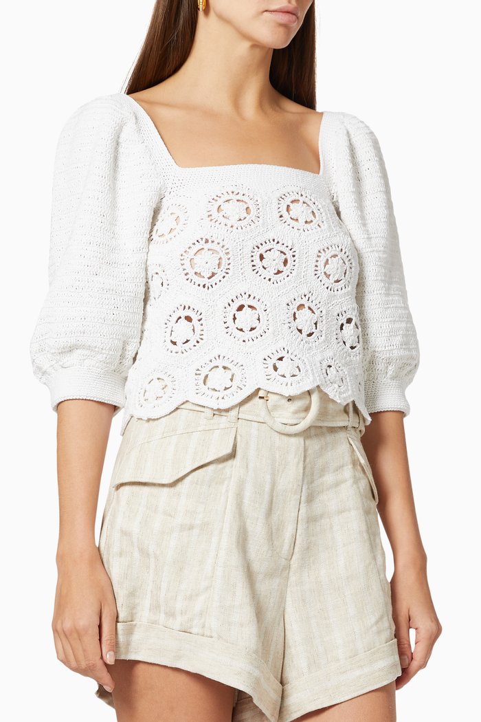

Hattie Top in Cotton Crochet, Neutral