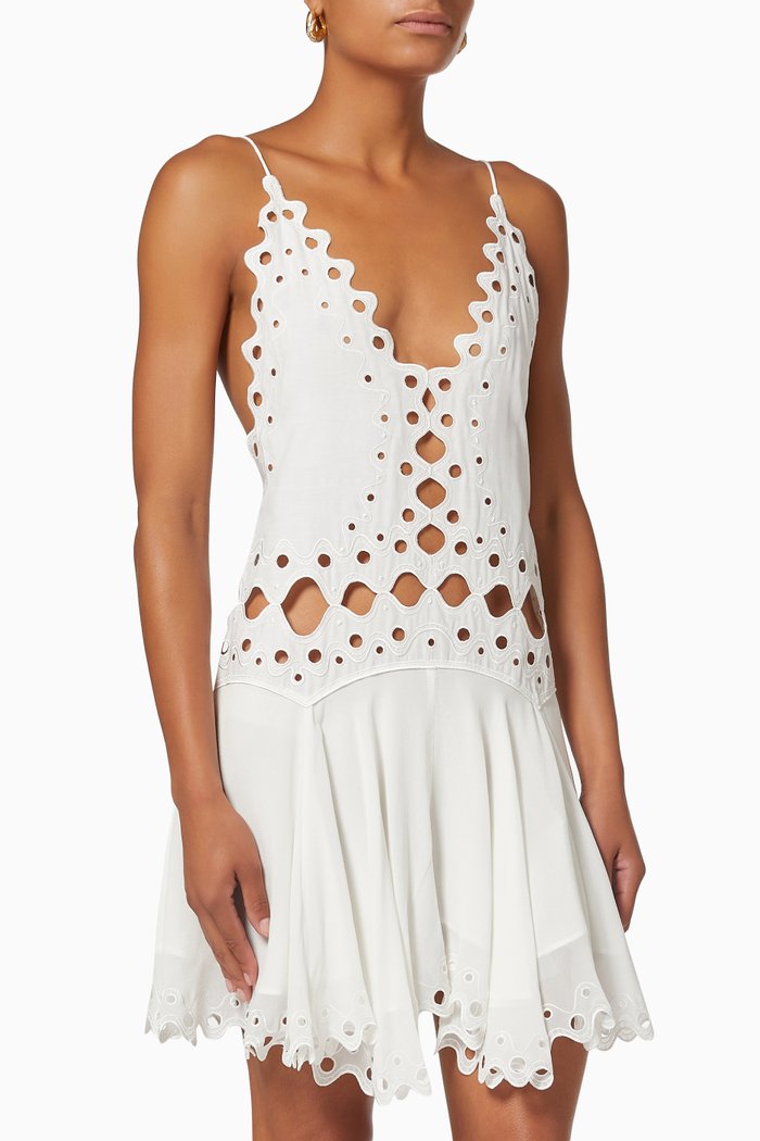 

Cleo Cut-out Mini Dress in Viscose Mix, Neutral
