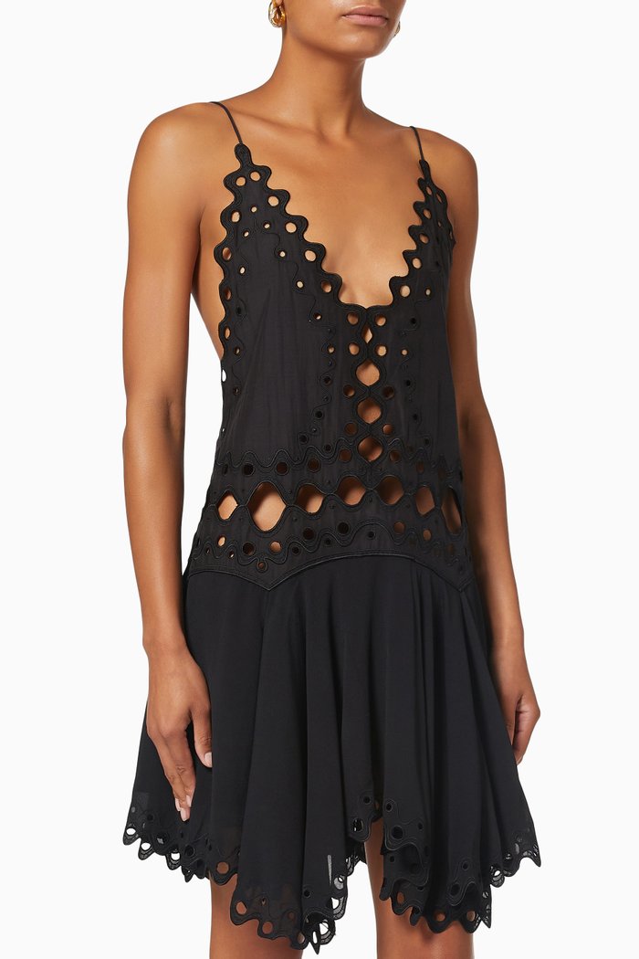 

Cleo Cut-out Mini Dress in Viscose Mix, Black
