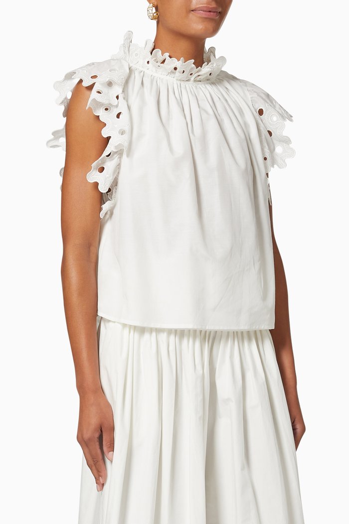 

Corinne Top in Silk Cotton Voile, Neutral