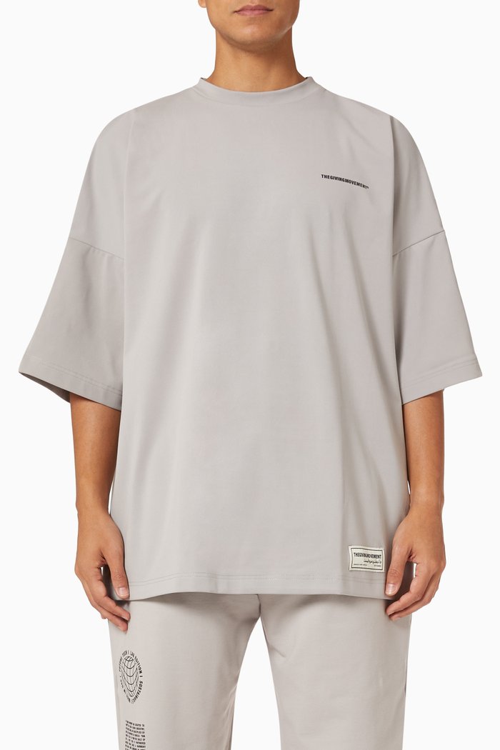 

Oversized T-shirt in Recycled Jersey, Grey