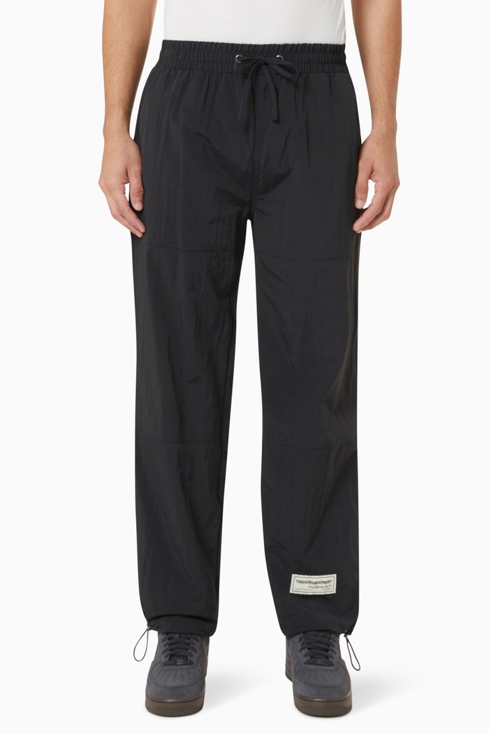 

Wide-leg Shell Pants in Recycled Nylon, Black