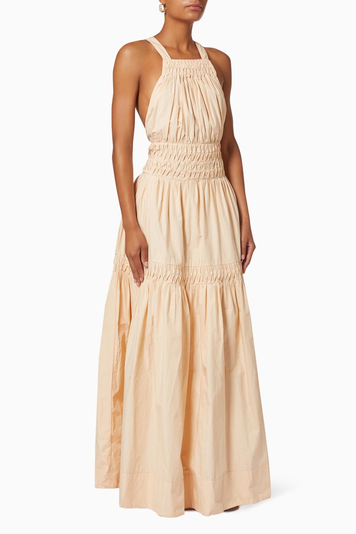 

Odella Maxi Dress in Cotton Poplin, Orange