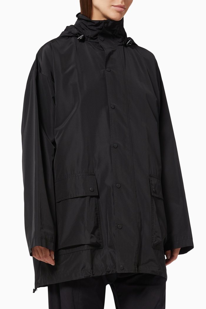 

Logo Hooded Windbreaker, Black