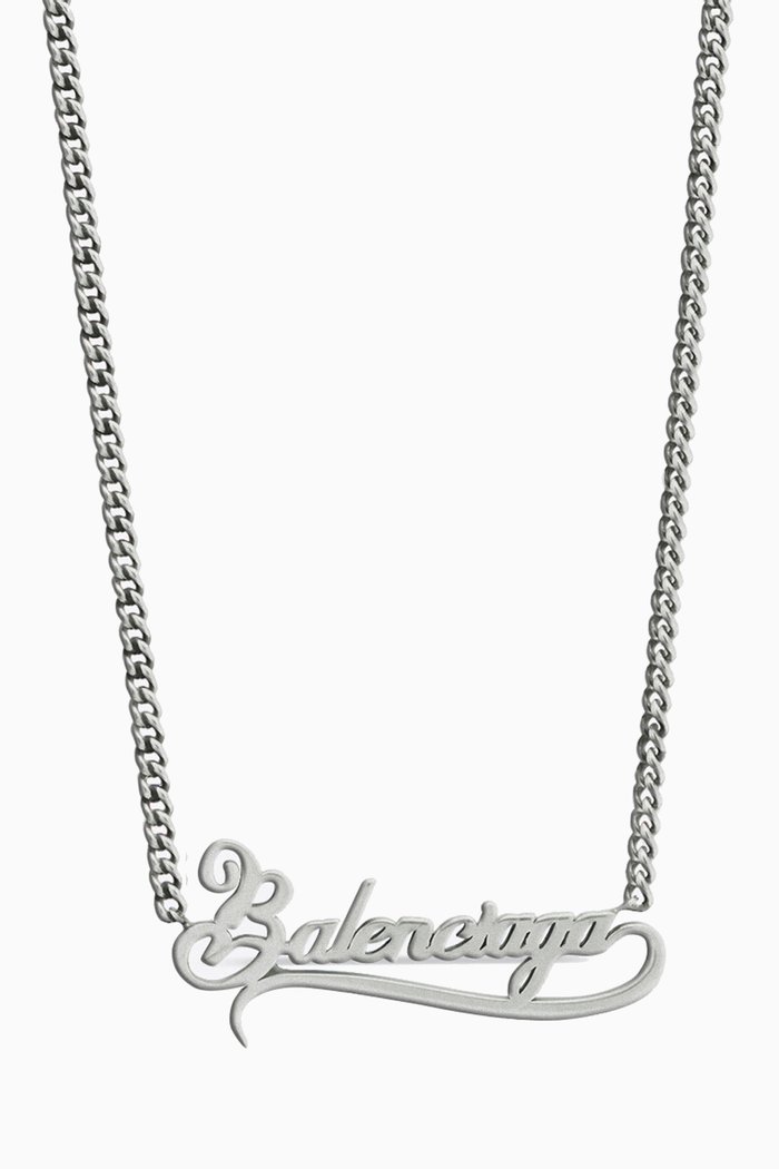 

Typo Valentine Necklace in Brass, Silver