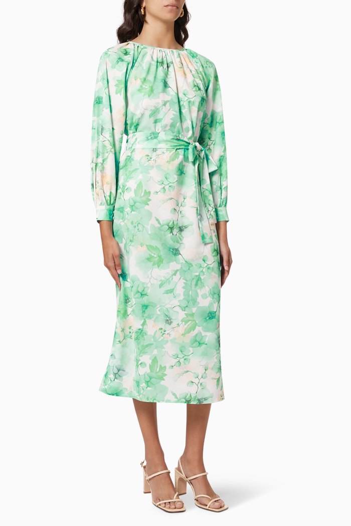

Faye Dress in Satin, Green