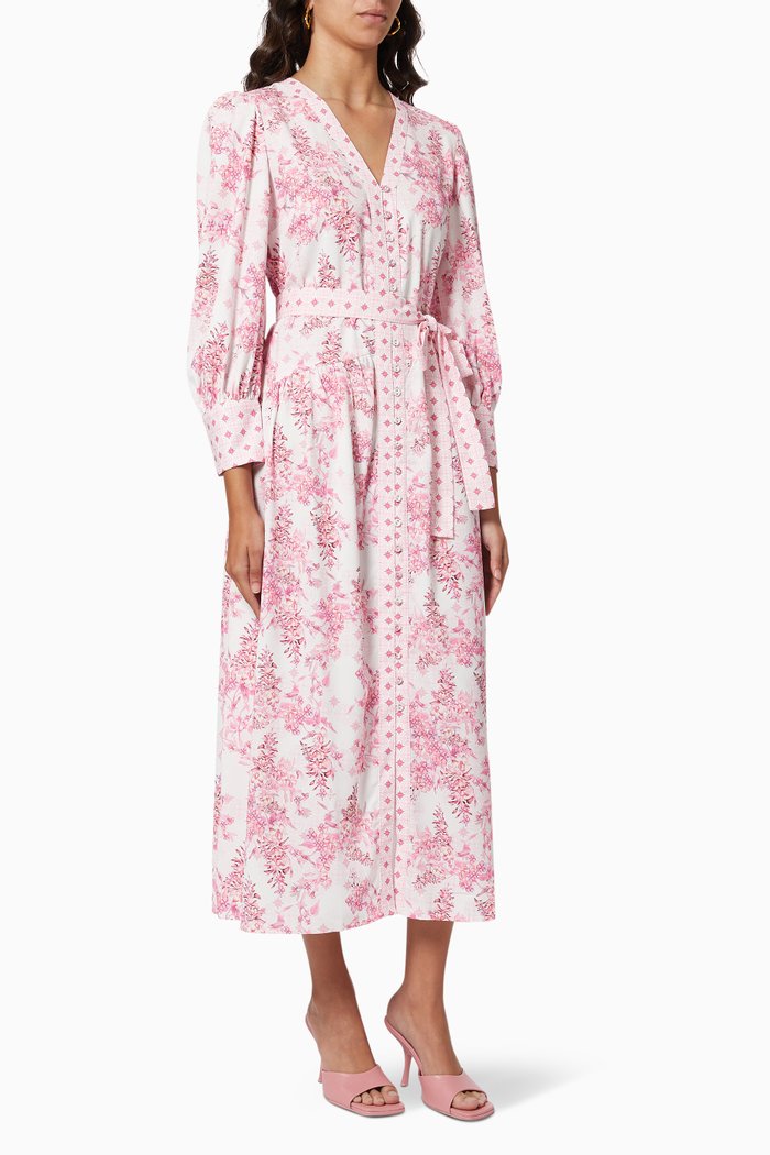 

Floral Belted Dress, Pink