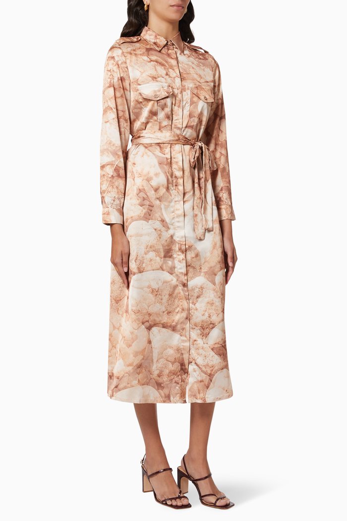 

Adeline Utility Dress in Recycled Polyester, Brown