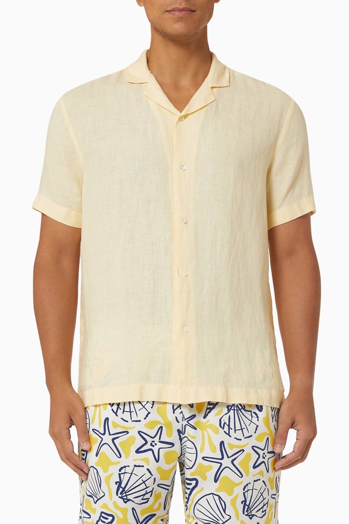 Mars Shirt in Linen, Yellow
